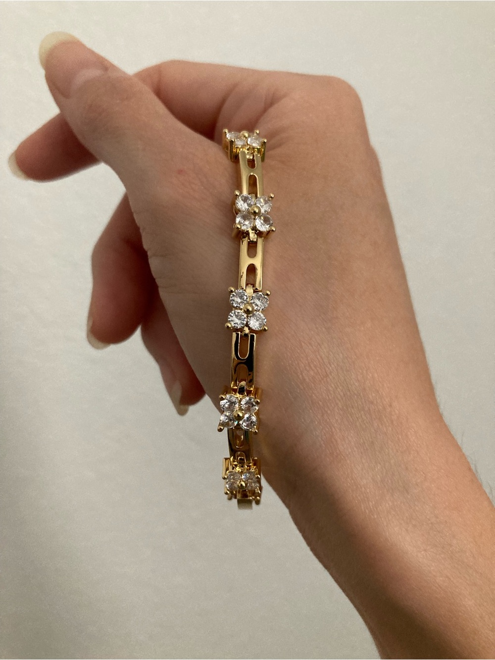 Vanessa Mooney flower Gold Crystal Tennis Bracelet CZ diamond tennis bracelet